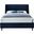 Eva Velvet Queen Bed In Navy