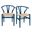 Evelina Side Chair Set of 2 In Midnight Blue and Natural