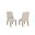 Evelyn Wingback Dining Chair Set of 2 in Beige