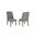 Evelyn Wingback Dining Chair Set of 2 in Gray