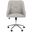 Evelynn Tufted Linen Chrome Leg Swivel Office Chair in Grey