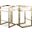 Ezra Vegan Leather Stool Set of 2 In White/Gold