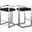 Ezra Velvet Stool Set of 2 In Black/Chrome