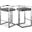 Ezra Velvet Stool Set of 2 In Grey/Chrome