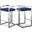 Ezra Velvet Stool Set of 2 In Navy/Chrome