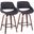 Fabrico 26 Inch Fixed Height Counter Stool Set of 2 In Black and Brown