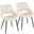 Fabrico Fabric Chair Set of 2 with Metal Legs In Cream/Black