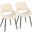 Fabrico Leather Chair Set of 2 In Cream/Black