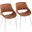 Fabrico Chair Set of 2 In Brown/Chrome