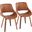 Fabrico Chair Set of 2 In Brown/Walnut