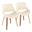 Fabrico Faux Leather Chair Set of 2 In Cream