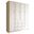 Family 4-Door Wardrobe with Raised Panel Doors In White