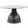 Fargo 54 Inch Dining Table In Alaska White Marble with Blackwash Base