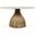 Fargo 54 Inch Dining Table In Capri Beige Marble with Mango Wood Base