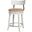 Farmhouse 26 Inch Wood Counter-Height Barstool with Natural Seagrass Seat In Reclaimed White