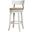 Farmhouse 31 Inch Wood Bar-Height Barstool with Natural Seagrass Seat In Reclaimed White