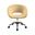 Faux Leather Adjustable Height Swivel Rolling Office Chair In Beige and Silver