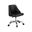 Faux Leather Adjustable Height Swivel Rolling Office Chair In Silver and Black