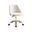 Faux Leather Adjustable Height Swivel Rolling Office Chair In White and Gold