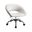 Faux Leather Adjustable Height Swivel Rolling Office Chair In White and Silver