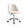 Faux Leather Adjustable Height Swivel Rolling Office Chair In White and Silver