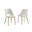 Faux Leather Upholstered Chairs Set of 2 In White
