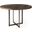 Faye I Medium Brown Wood With Antique Nickel Metal Base Round Dining Table