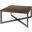 Faye Medium Brown Wood With Antique Nickel Metal Base Square Coffee Table