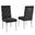 Fed Tufted Side Chairs Set of 2 In Black Velvet and Silver Chrome Legs
