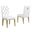 Fed Tufted Side Chairs Set of 2 In White Faux Leather and Gold Chrome Legs