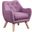 Fenix 19.5 Inch Linen Kids Chair with Button Tufted Back and Wooden Legs In Pink
