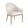 Ferro Linen Textured Performance Fabric Upholstered Dining Arm Chair In Beige
