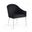 Ferro Linen Textured Performance Fabric Upholstered Dining Arm Chair In Black