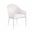 Ferro Linen Textured Performance Fabric Upholstered Dining Arm Chair In Cream
