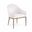 Ferro Linen Textured Performance Fabric Upholstered Dining Arm Chair In Cream