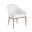 Ferro Linen Textured Performance Fabric Upholstered Dining Arm Chair In White