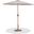 Fiji Aluminum Patio Umbrella with Base Sets In Teak and Beige Fabric