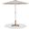 Fiji Aluminum Patio Umbrella with Base Sets In Matte White and Beige Fabric
