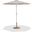 Fiji Aluminum Patio Umbrella with Base Sets In Matte White and Beige Fabric
