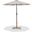 Fiji Aluminum Patio Umbrella with Base Sets In Matte Black and Beige Fabric