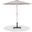 Fiji Aluminum Patio Umbrella with Base Sets In Beige Fabric and Matte White