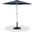 Fiji Aluminum Patio Umbrella with Base Sets In Grey Fabric and Matte White