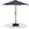 Fiji Aluminum Patio Umbrella with Base Sets In Grey Fabric and Matte Black