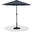 Fiji Aluminum Patio Umbrella with Base Sets In Grey Fabric and Matte Black