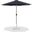 Fiji Aluminum Patio Umbrella with Base Sets In Black Fabric and Teak