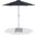 Fiji Aluminum Patio Umbrella with Base Sets In Matte White and Black Fabric