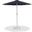 Fiji Aluminum Patio Umbrella with Base Sets In Matte White and Black Fabric