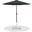 Fiji Aluminum Patio Umbrella with Base Sets In Matte Black and Black Fabric