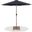 Fiji Aluminum Patio Umbrella with Base Sets In Black Fabric and Teak