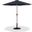 Fiji Aluminum Patio Umbrella with Base Sets In Black Fabric and Teak
